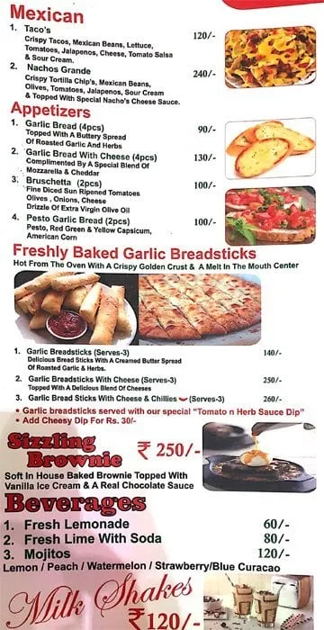 Pizza Factory menu 