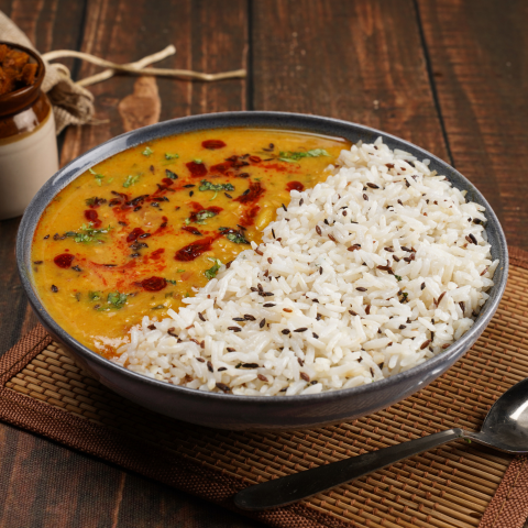 Homestyle Dal Tadka Chawal