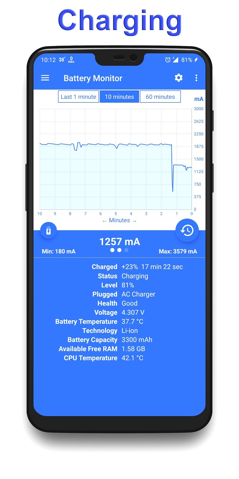 Скриншот Battery Charging Monitor - Ampere Meter