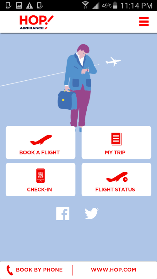 Android application HOP! Air France screenshort