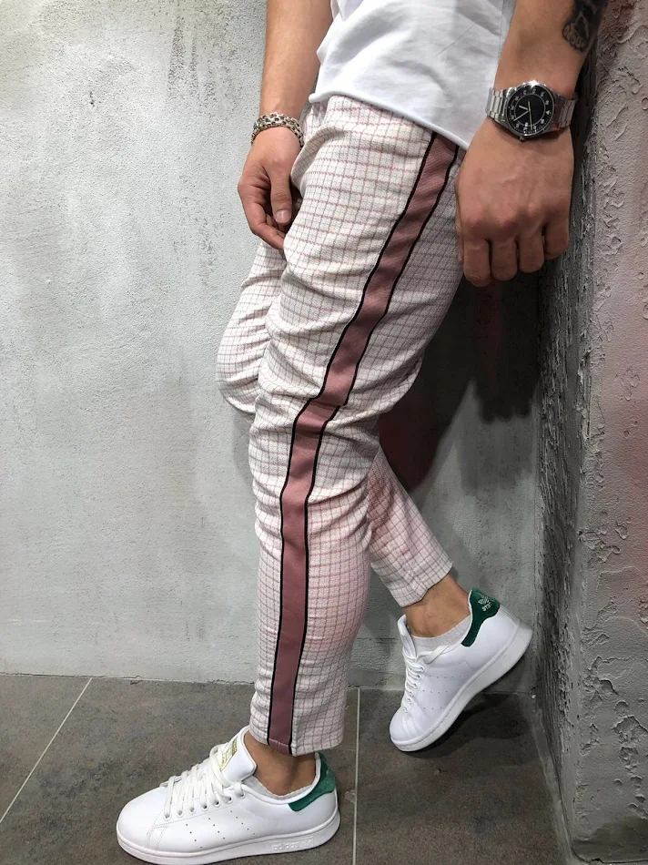 Casual Sports Stripe Side Webbing Pants