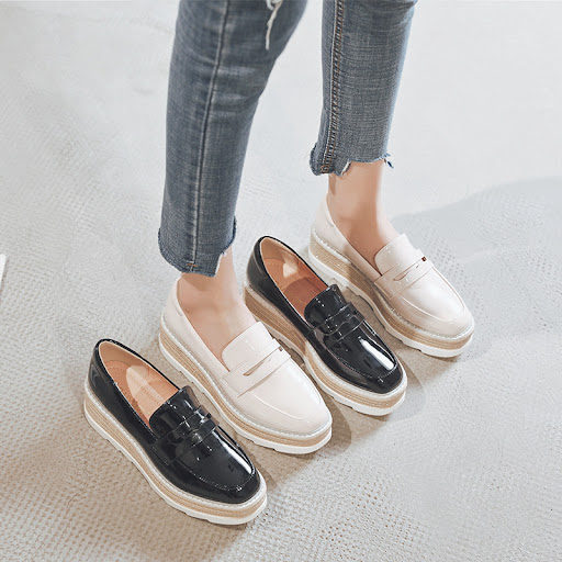 Title 2, Sequin Platform Slip-On Shoes with Thick Sole a...