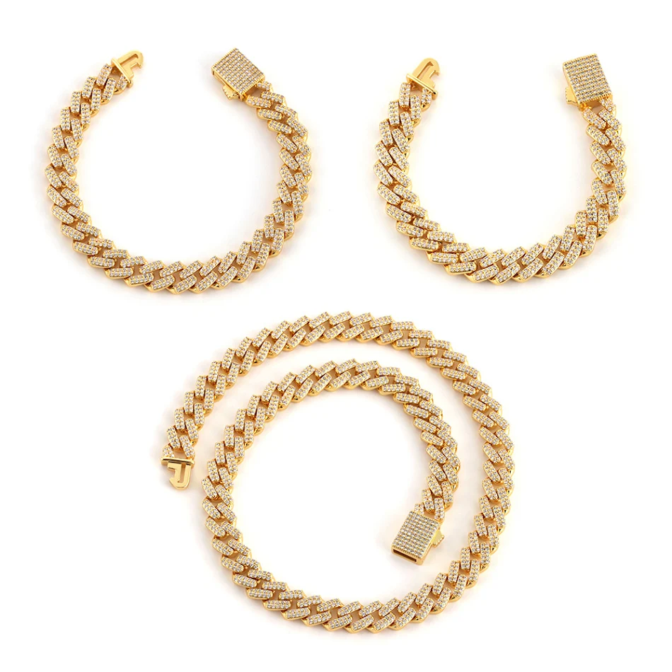 Dubbele rij hiphop Cubaanse schakelketting, Mexicaanse enkelband armband ketting van volledig zirkonium voor een statement.