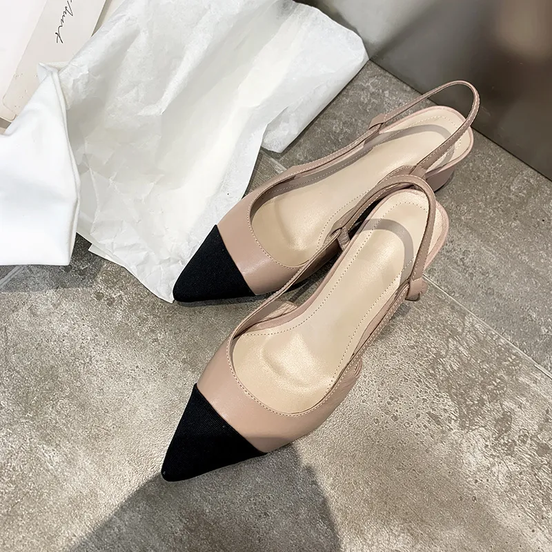 Sandalias de mujer con tacón grueso estilo perfume pequeño, zapatos de tacón alto de red, ideales para un look elegante y a la moda.