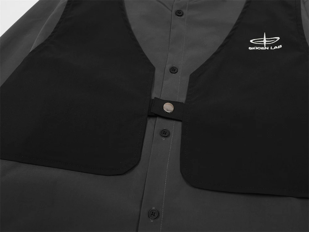 Title 8, Camisa Patchwork de Contraste de Color para Hom...