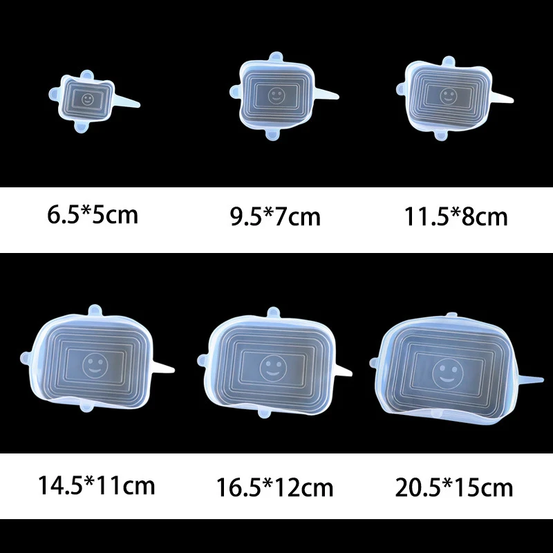 6-piece Food Grade Lid Set for Airtight Containers, keeping food fresh and safe for longer. Perfect for kitchen storage.