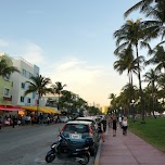 Ocean Drive by dusk in Miami, United States 
