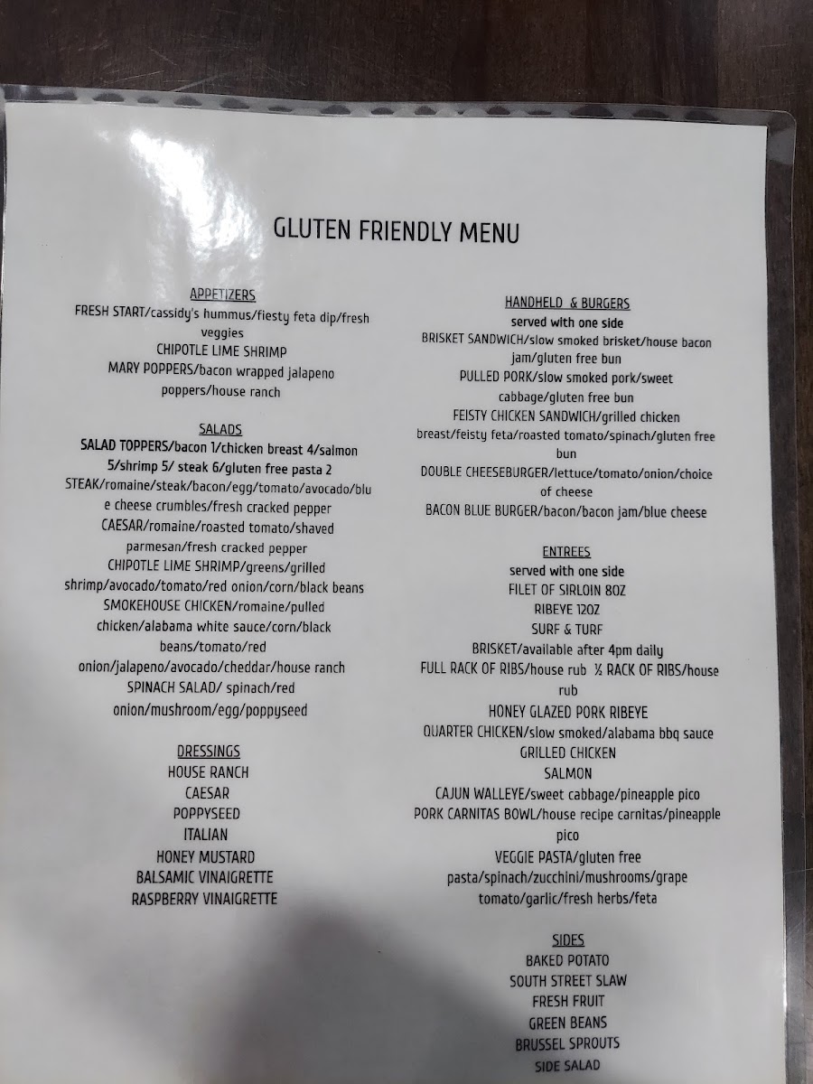 Ask for the gluten free menu !