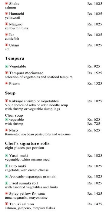 Konomi - Trident menu 