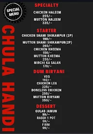Chula Handi menu 2