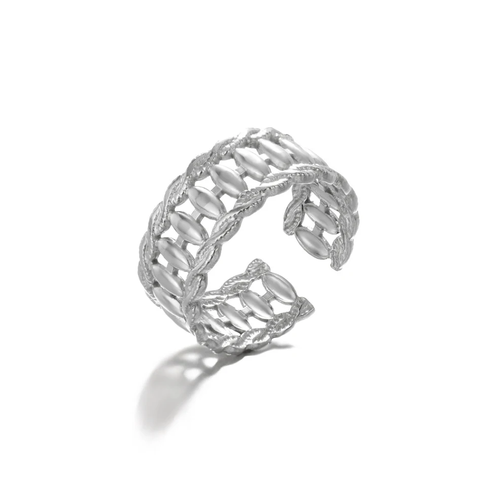 Geometrisch patroon open-end verstelbare ring. Een unieke ring voor dames, perfect voor elke gelegenheid, comfortabel om te dragen en stijlvol.