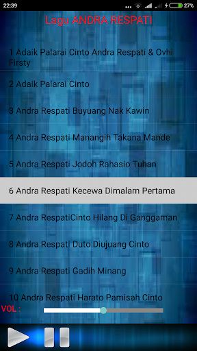 Lagu ANDRA RESPATI