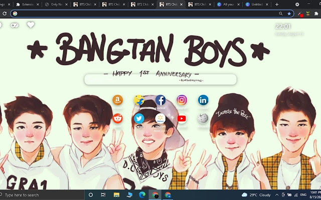 BTS Chibi Wallpaper New Tab Theme