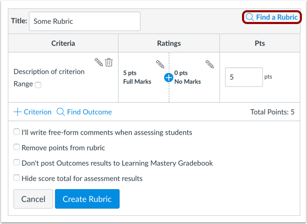 Find a Rubric