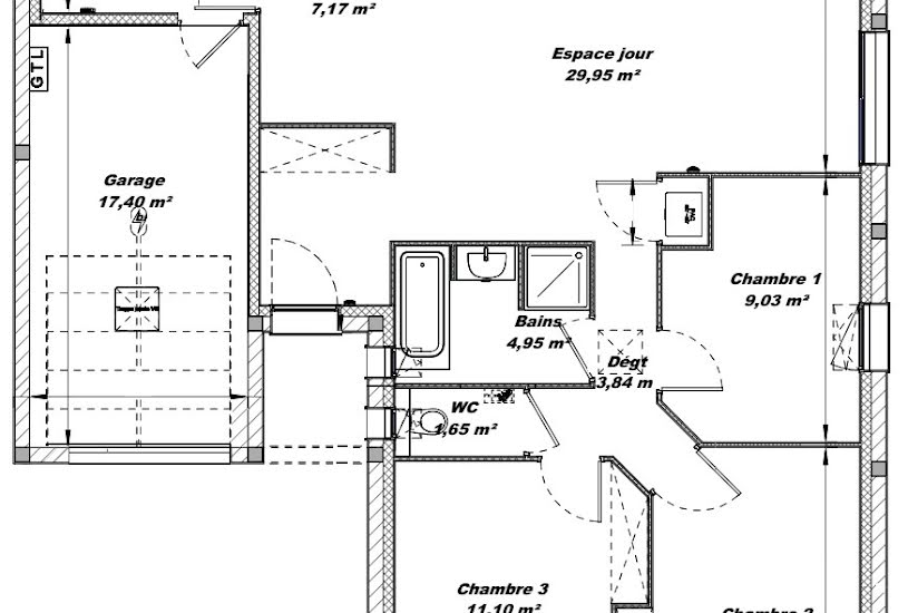  Vente Terrain + Maison - Terrain : 900m² - Maison : 83m² à La Carneille (61100) 