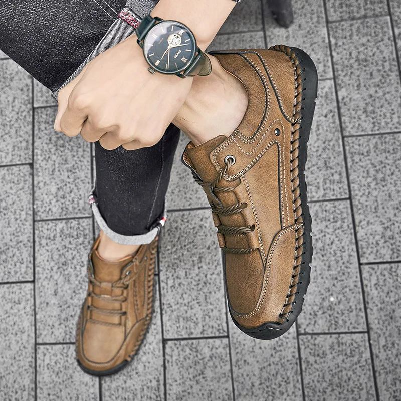 Men's Toe Shape Leather Casual Shoes – Comfortable and stylish footwear for everyday wear. Perfect for casual outings, p