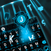 ufo robot ai keyboard neon blue light future  Icon