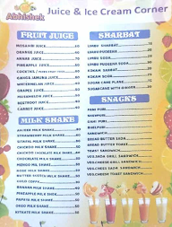 Abhishek Juice And Ice Cream menu 1