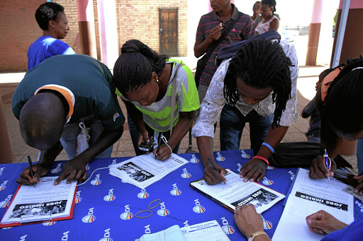 Young people apply for work at a jobs symposium. Picture: THE TIMES