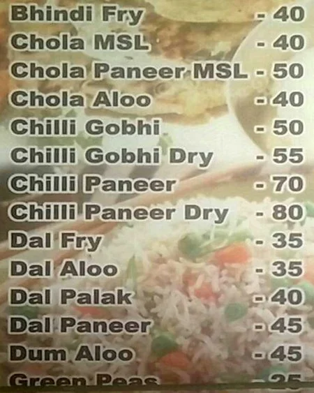 Raj Fast Food menu 