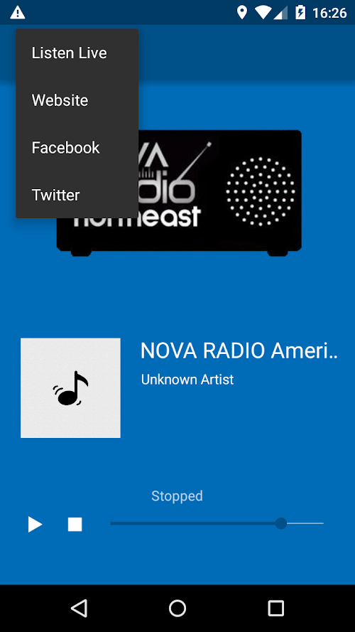 Android application Nova Radio NE screenshort