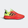 zx 2k boost solar yellow/footwear white/high res red