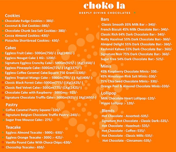 Choko La menu 