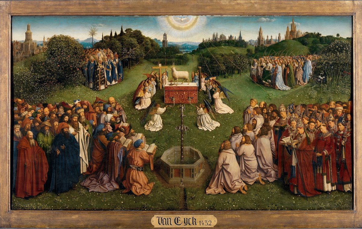 The Ghent Altarpiece: Adoration of the Mystic Lamb - Hubert and Jan Van Eyck  — Google Arts & Culture