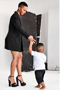 Nandi Madida and son Shaka.