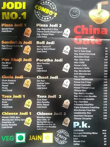 Cafe Bollywood menu 