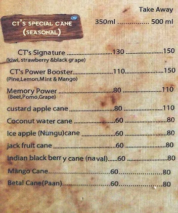 Cane Twist menu 