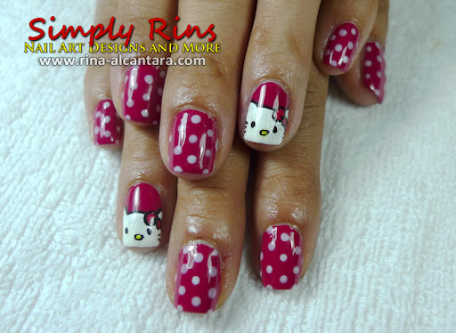 3d hello kitty nail art. Hello Kitty nail art design by