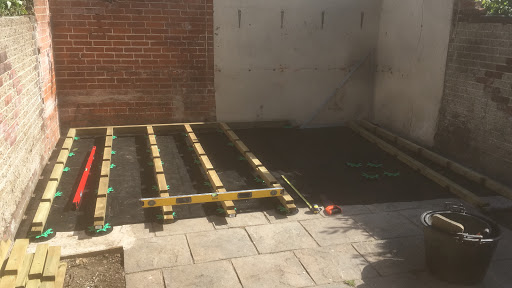 Beginning of decking structure 