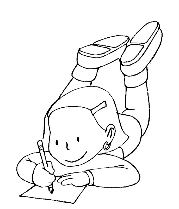 Download 為孩子們的著色頁: Doing homework - coloring pages