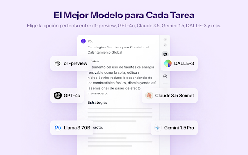 Monica: Asistente AI ChatGPT | GPT-4o, Claude 3.5, Gemini 1.5, o1 y más