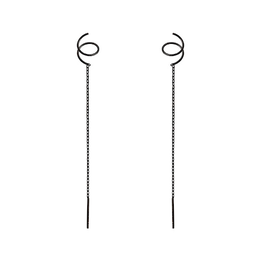 Title 5, Black Spiral Cold Wind Thin Face Ear Wire Chain...