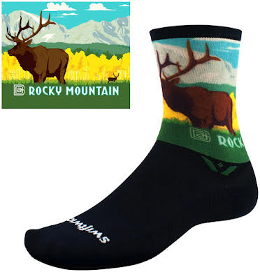 Swiftwick Vision Six Impression National Park Socks - 6 inch Rocky Mountains alternate image 0