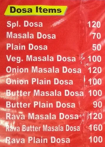 Vijay South Indian Food menu 