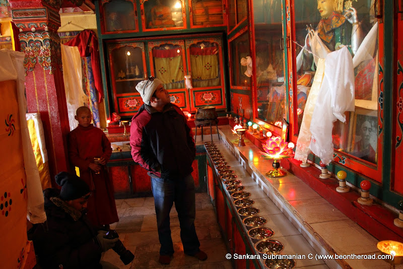 Inside the Ani Gompa along with the young Ani (nun)