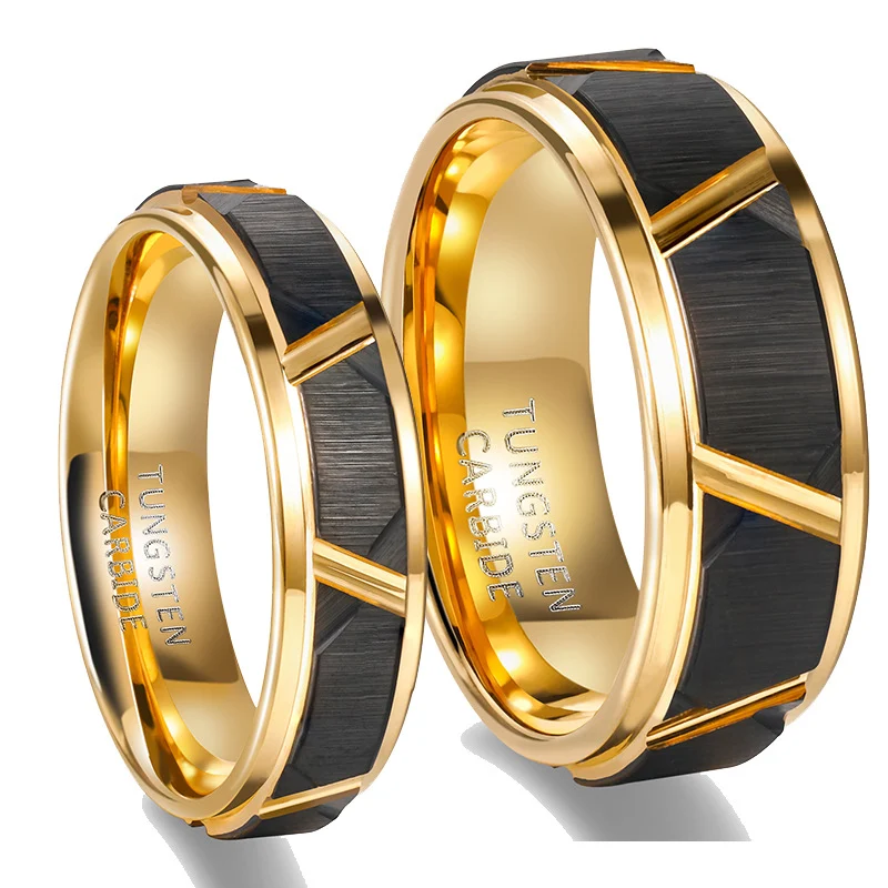 Men's Black Tungsten Gold Ring, a durable and stylish choice. Perfect for the modern man, scratch-resistant and designed