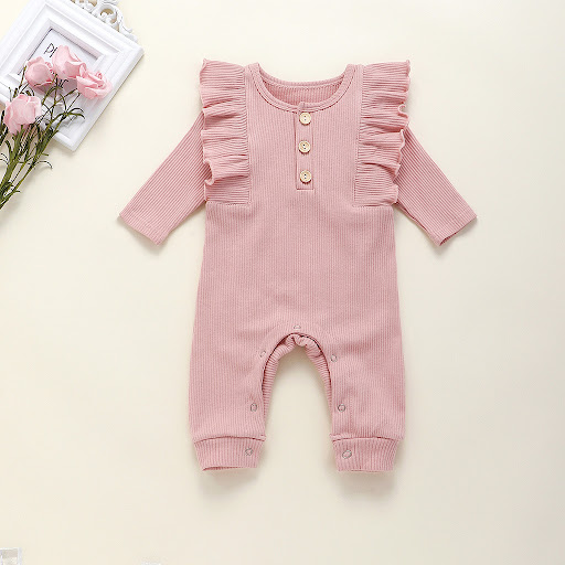 Title 3, Cute one-piece romper with lace and long, opena...