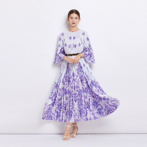 Title 3, Pleated Oversized Skirt Organ Pleated Dress