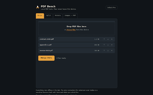 PDF Bench — Local PDF Tools screenshot 1