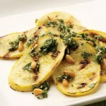 Pesto-Topped Grilled Summer Squash was pinched from <a href="http://www.eatingwell.com/recipes/pesto_topped_grilled_summer_squash.html" target="_blank">www.eatingwell.com.</a>