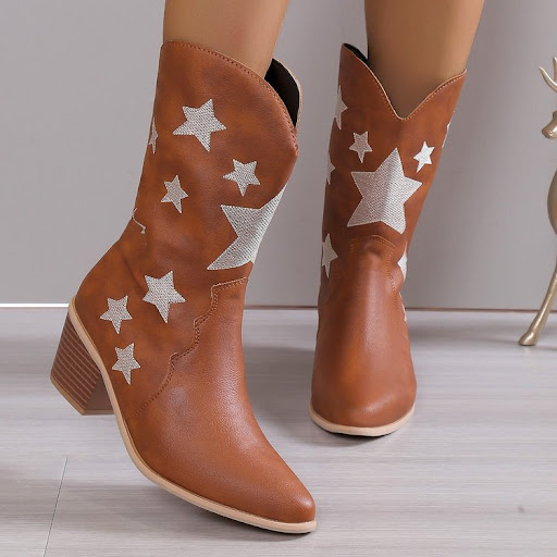 Title 11, Womens Embroidered Knight Boots Winter Pointed...
