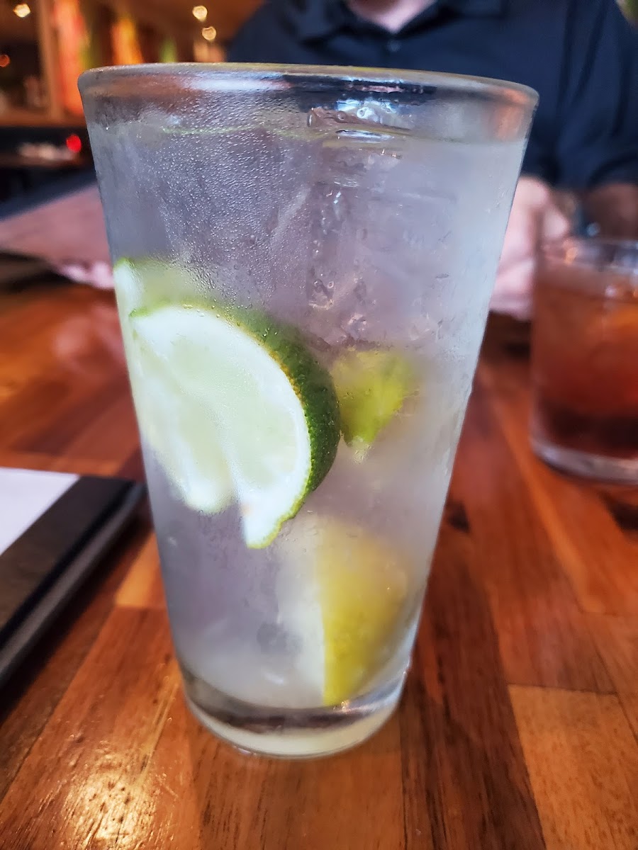 Tequila, club soda, fresh limes.