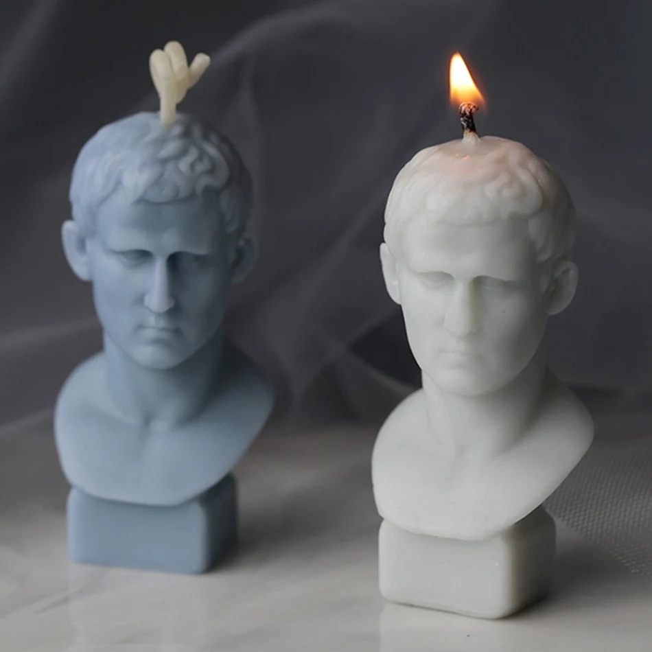 Molde de vela retrato em gesso Agrippa Crie velas com retratos únicos em gesso com este molde reutilizável. Ideal para decoração e presentes personalizados.