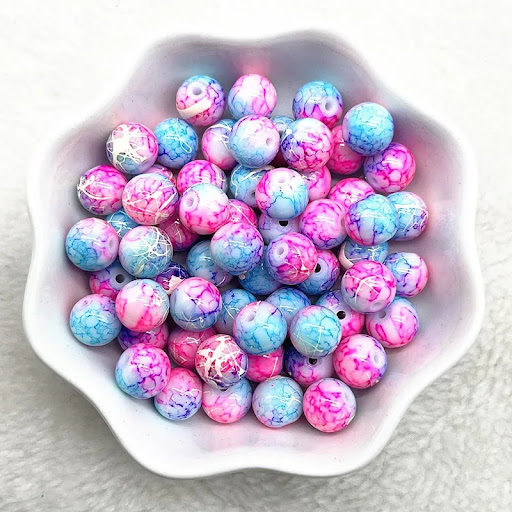 Title 5, Printed ceramic straight hole round beads perfe...