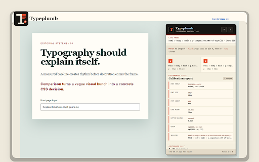 Typeplumb — Typography Diff Inspector screenshot 1