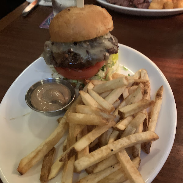 Burger and fries